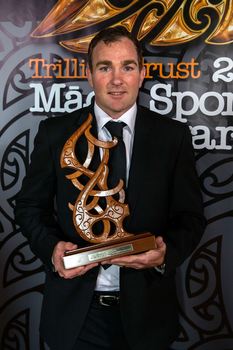 Glen Jackson, (Ngai Tahu), Rugby wins the Maori Umpire/Referee Award at the Trillian Trust Maori Sports Awards, Turangawaewae Marae, River Road, Ngaruawahia, Saturday, November 28, 2015. Copyright photo: David Rowland / www.photosport.nz